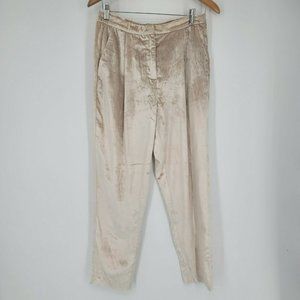 Habitual Velvet Champagne Cropped Trousers Pants Women's Size 6 NWT